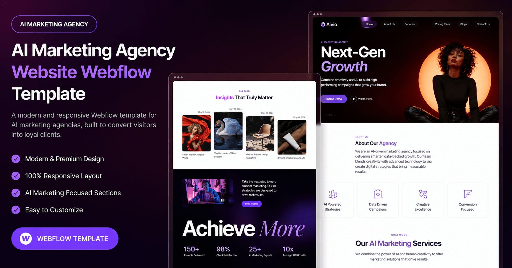 Aivio All In One Blog Image 1 AI Marketing Agency Website Webflow Template 2026