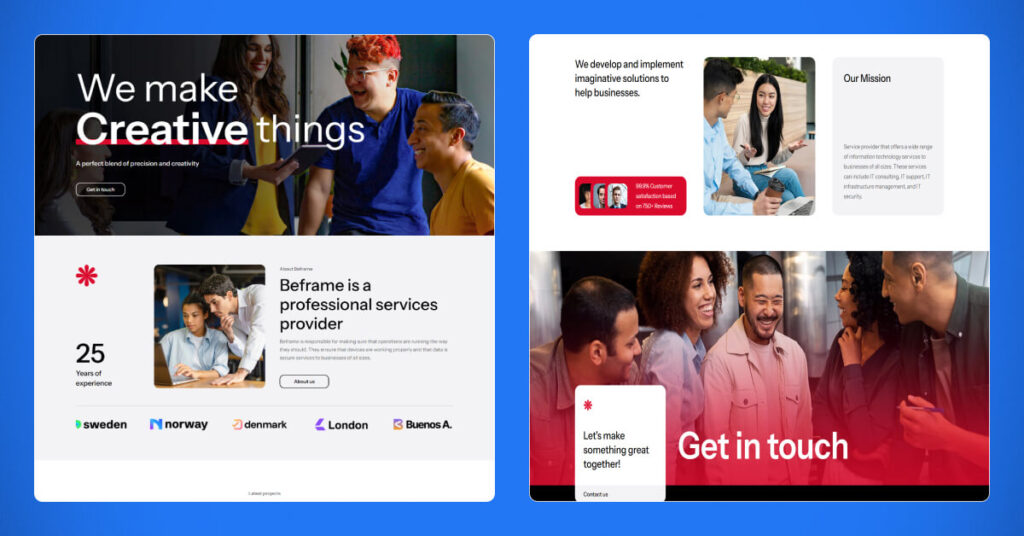 Beframe BeFrame · Business & IT Agency Framer Template