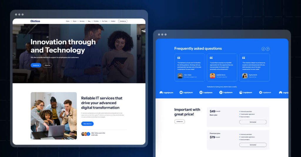 Biztico Biztico - IT Solutions and Services Website Framer Template
