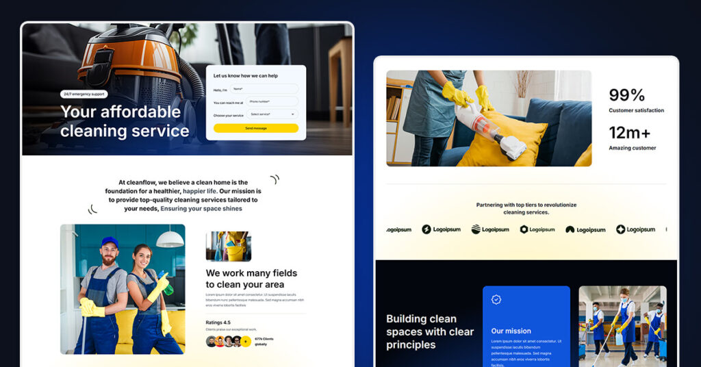 Cleanflow- Cleaning Services Website Webflow Template