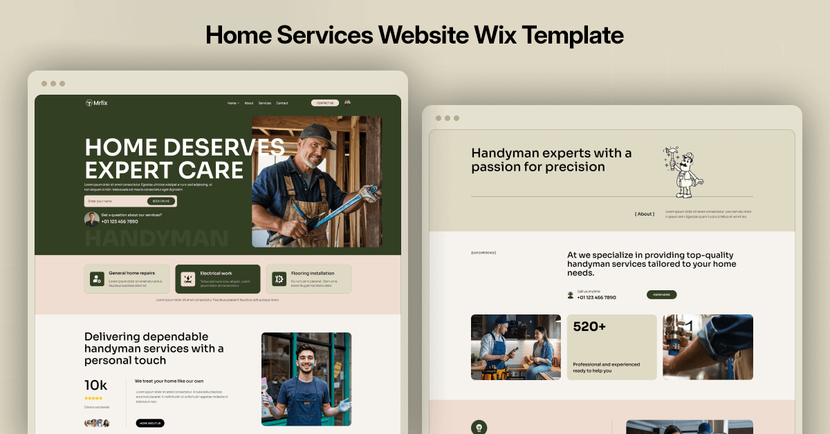 Best Home Services Website Wix Template 2026