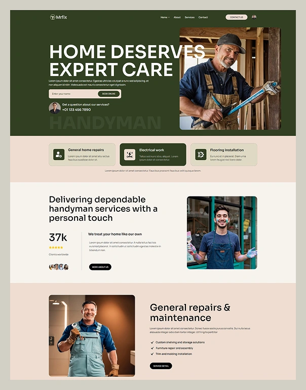 Mrfix- Home Services Website Wix Template