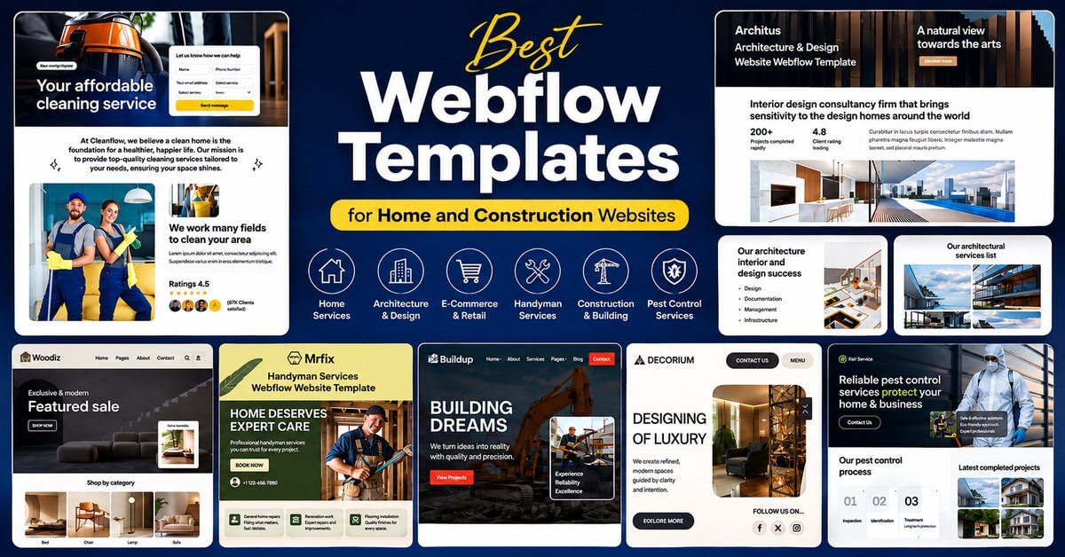 webflow templates under 200kb 1 Best Webflow Templates for Home and Construction Websites
