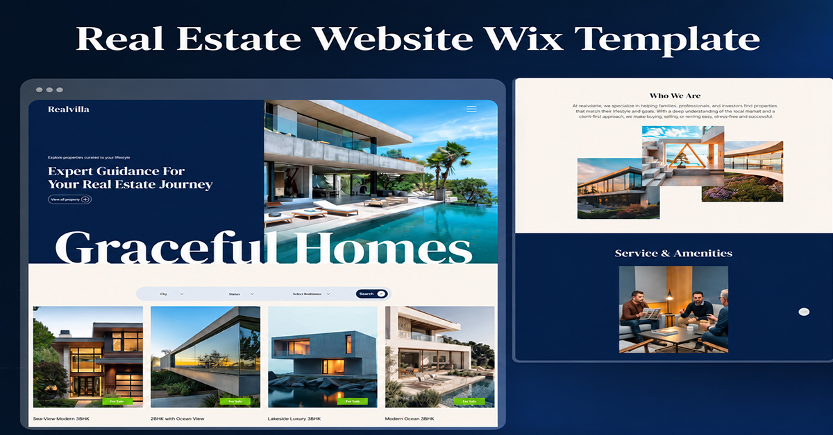 Real Estate All In One Real Estate Website Wix Template 2026
