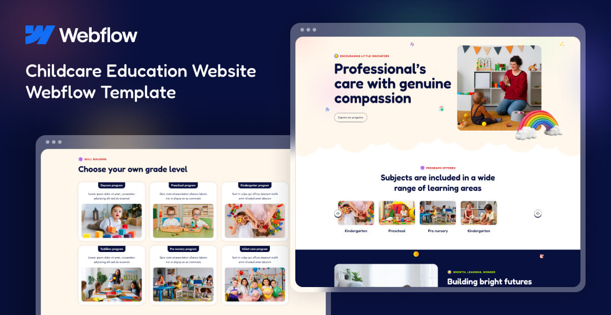 blog banner 1200x628 1 Childcare Education Website Webflow Template