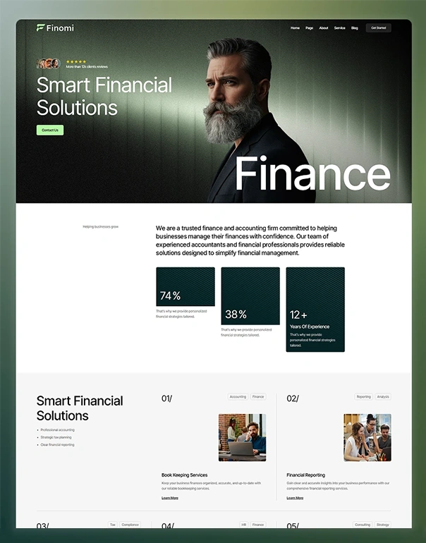 Finomi- Finance & Accounting Website Webflow Template