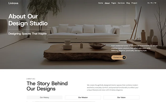 Livinova- Architecture & Interior Designer Webflow Template