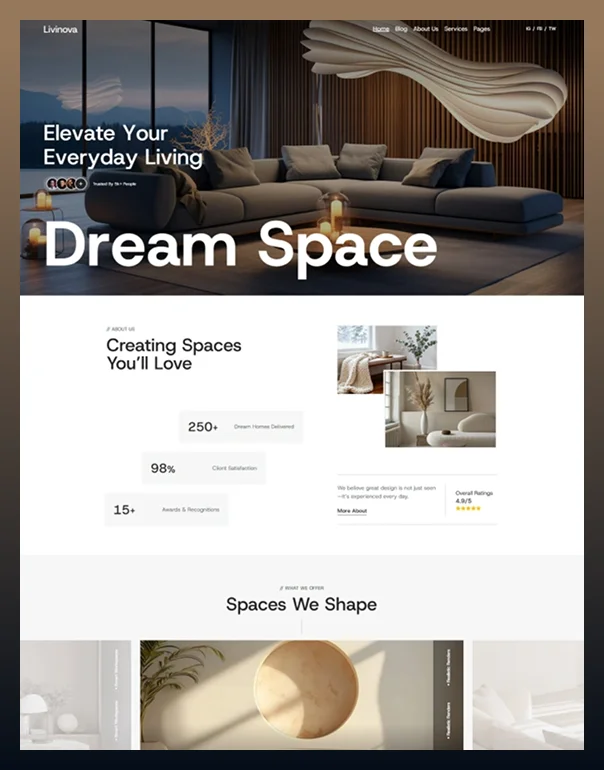 livinova Livinova- Architecture & Interior Designer Webflow Template