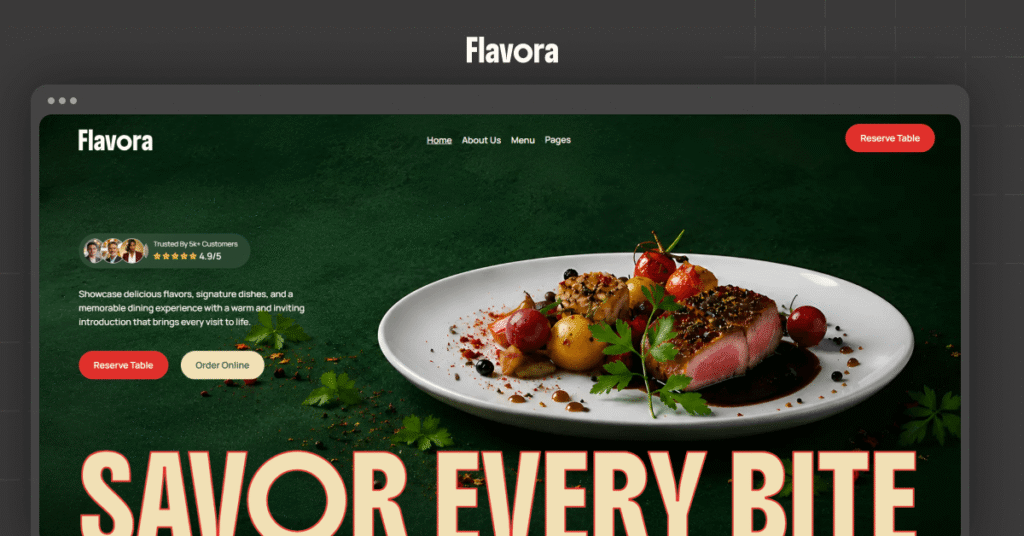 1200×628 Flavora banner Flavora Webflow Template