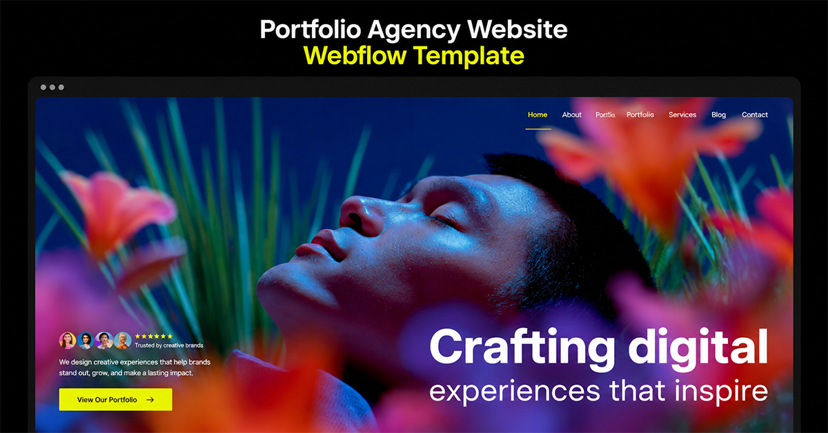 Best Portfolio Agency Webflow Template for Creative Business