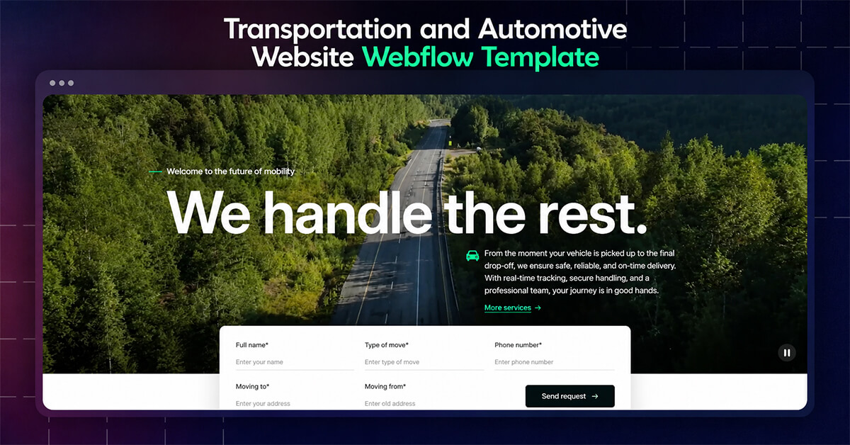 Webflow All In One Image 1 1 Popular Transportation & Automotive Website Webflow Template