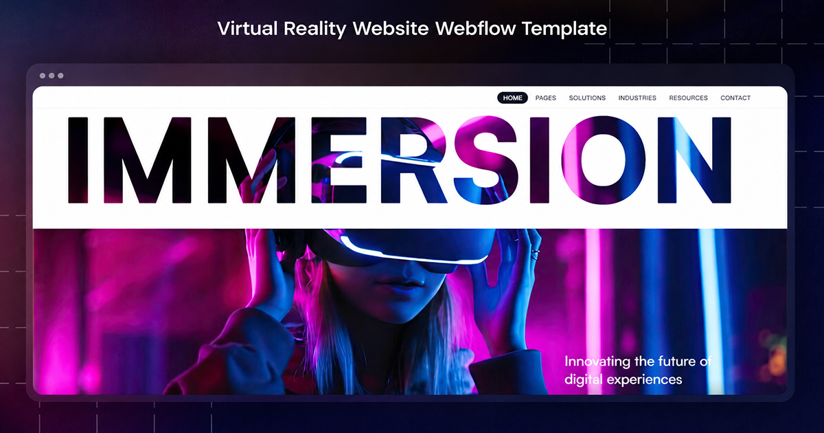 Webflow All In One Image 1 Virtual Reality Website Webflow Template 2026