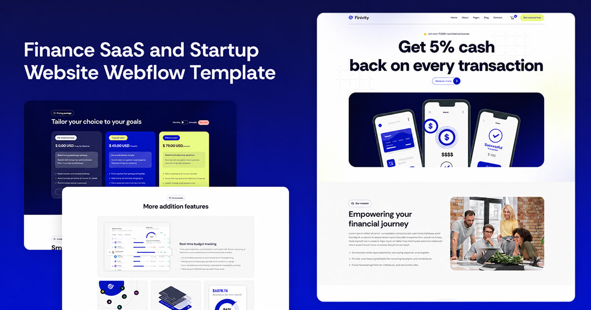 Webflow All In One Image Best Finance SaaS and Startup Website Webflow Template 2026