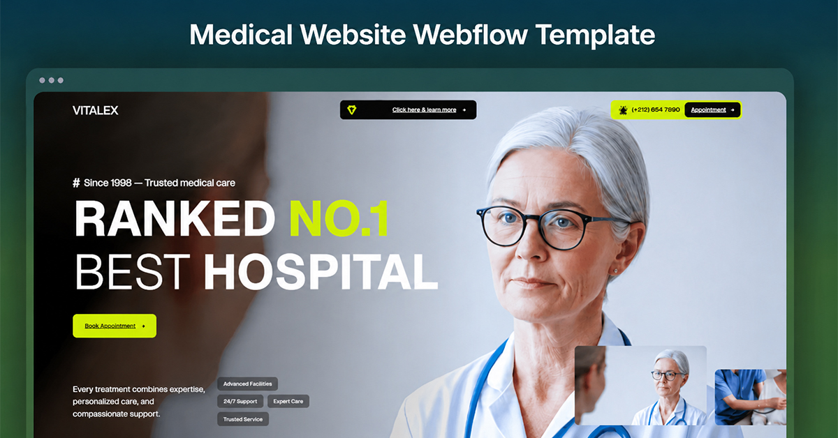 Webflow est Medical Website Webflow Template 2026