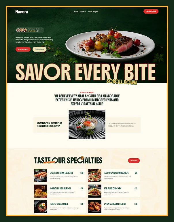 flavora Flavora-Restaurant Website Webflow Template